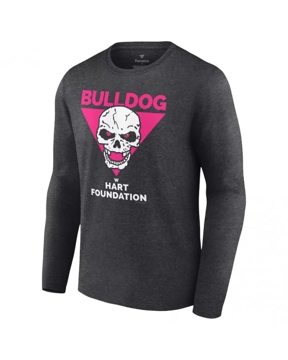 Men's Fanatics Branded Charcoal British Bulldog Hart Foundation Retro Long Sleeve T-Shirt $10.92 T-Shirts