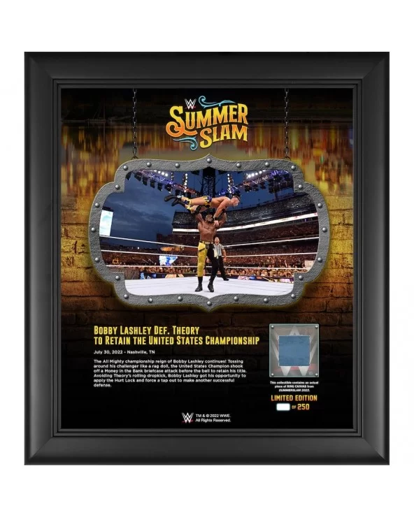 Bobby Lashley 15" x 17" 2022 SummerSlam Collage with a Piece of Match-Used Canvas - Limited Edition of 250 $18.48 Home & Office