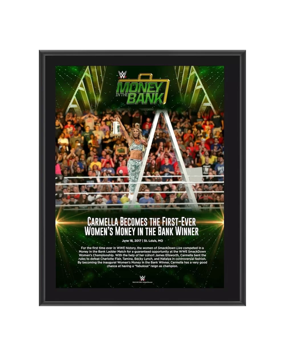 Carmella 10.5" x 13" 2017 Money In The Bank Sublimated Plaque $12.00 Collectibles