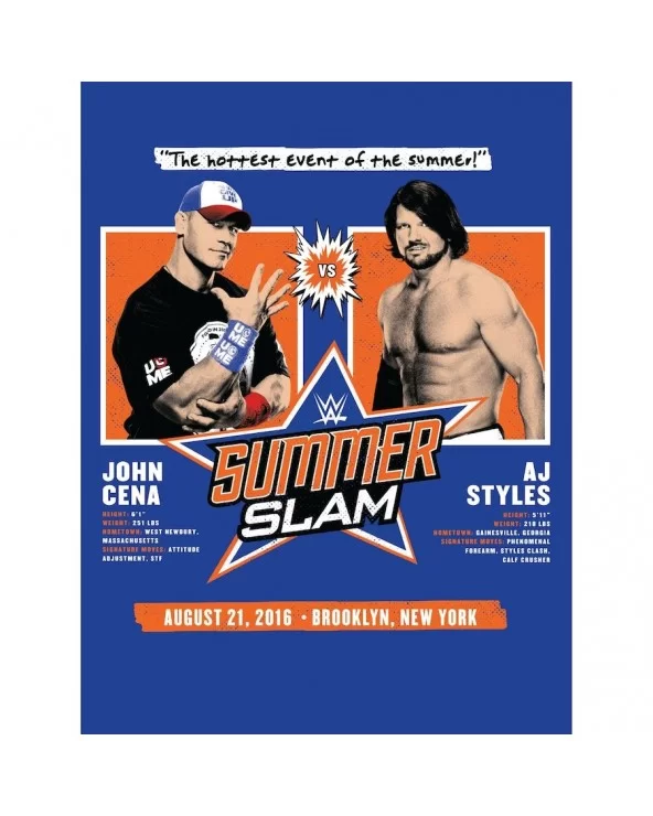 Fathead John Cena vs. AJ Styles 2016 SummerSlam Removable Poster Decal $20.16 Home & Office