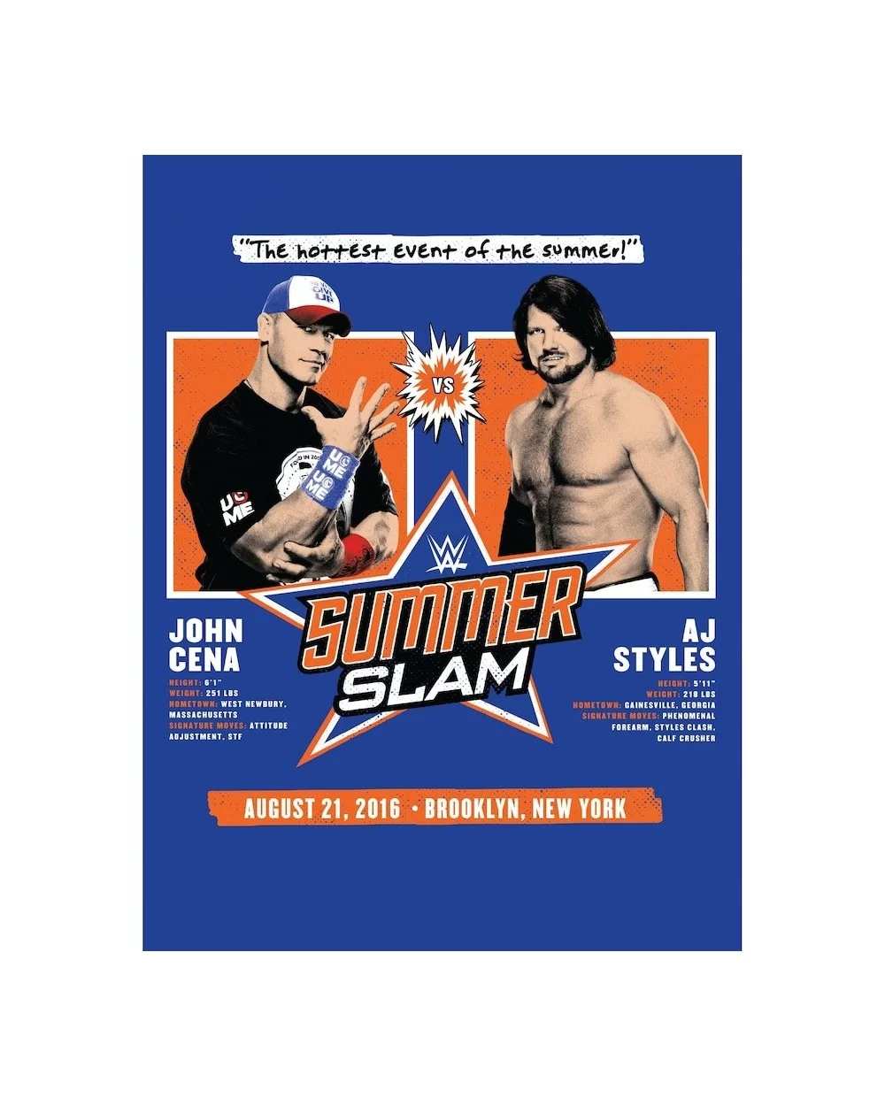 Fathead John Cena vs. AJ Styles 2016 SummerSlam Removable Poster Decal $20.16 Home & Office