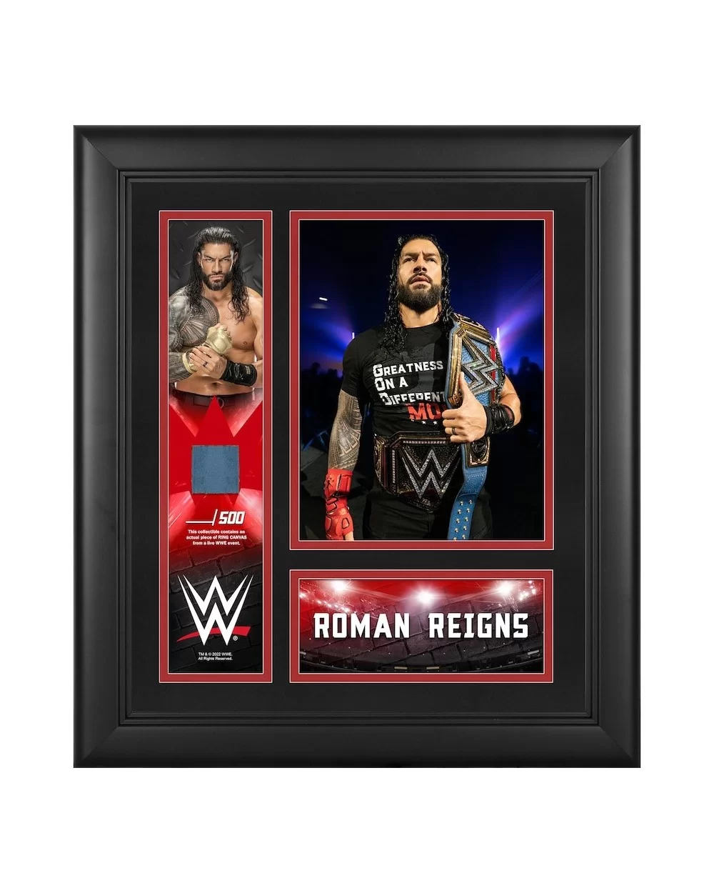 Roman Reigns Framed 15" x 17" Collage with a Piece of Match-Used Canvas - Limited Edition of 500 $16.80 Collectibles