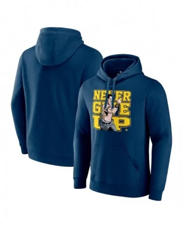 Men's Fanatics Branded Navy John Cena Never Give Up Pullover Hoodie $19.20 Apparel