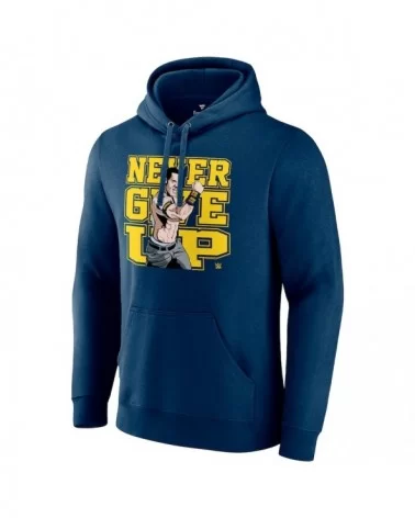 Men's Fanatics Branded Navy John Cena Never Give Up Pullover Hoodie $19.20 Apparel