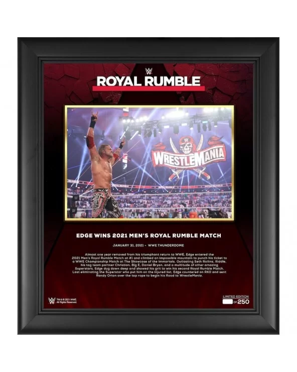 Edge WWE Framed 15" x 17" 2021 Royal Rumble Collage - Limited Edition of 250 $19.60 Home & Office