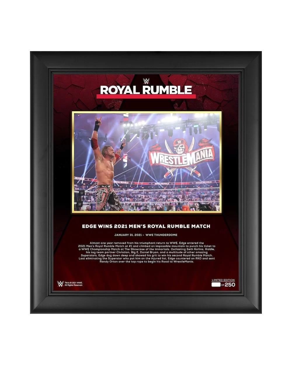 Edge WWE Framed 15" x 17" 2021 Royal Rumble Collage - Limited Edition of 250 $19.60 Home & Office