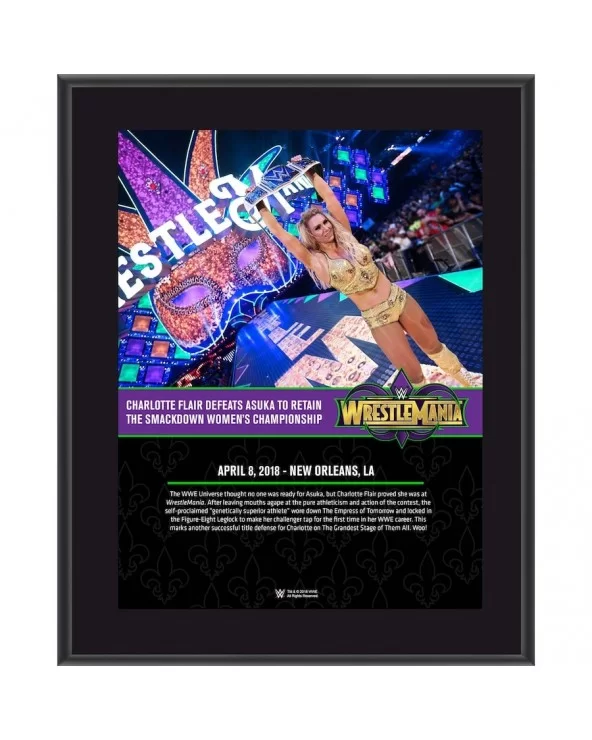 Charlotte Flair Framed 10.5" x 13" WrestleMania 34 Sublimated Plaque $9.36 Home & Office