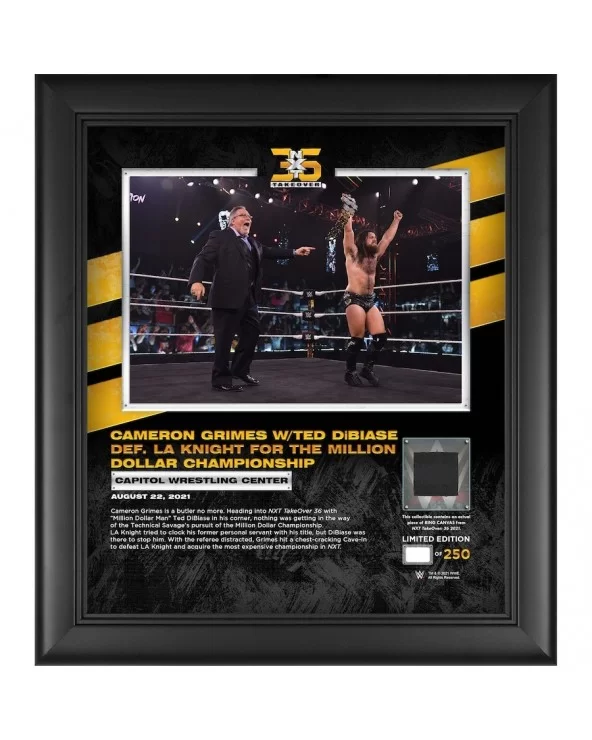 Cameron Grimes Framed 15" x 17" NXT TakeOver: 36 Collage with a Piece of Match-Used Canvas - Limited Edition of 250 $21.84 Co...