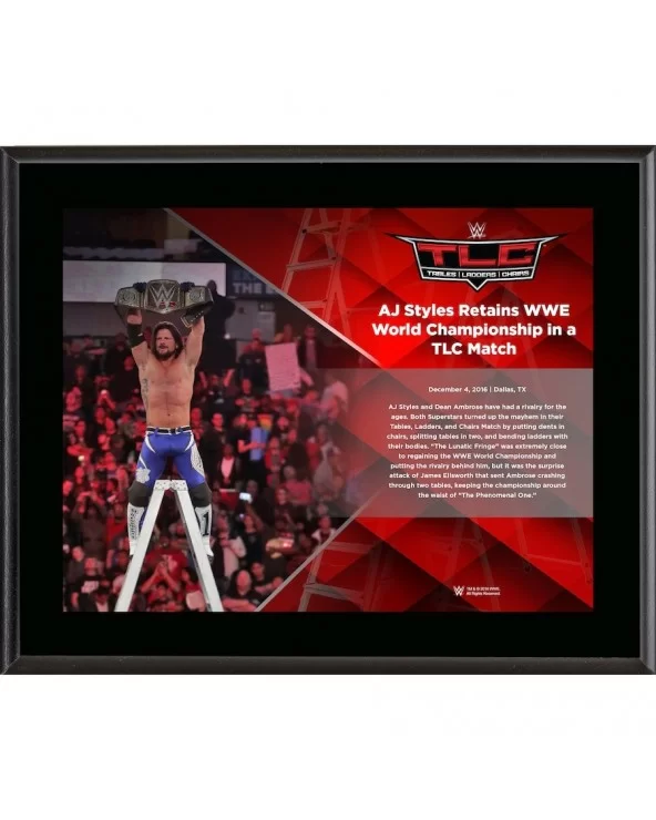 AJ Styles 10.5" x 13" 2016 TLC Sublimated Plaque $9.60 Collectibles