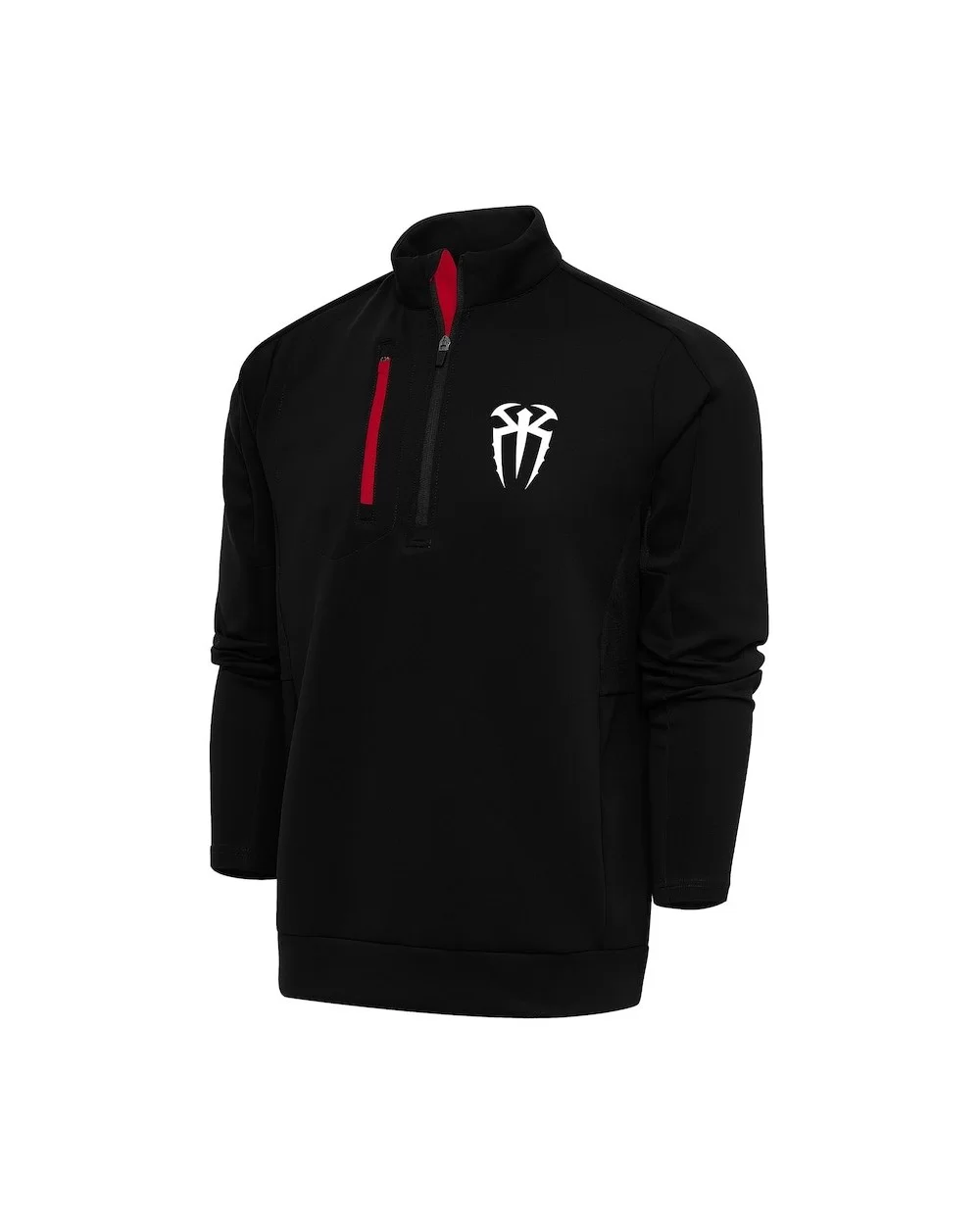 Men's Antigua Black/Red Roman Reigns Generation Quarter-Zip Pullover Top $19.20 Apparel