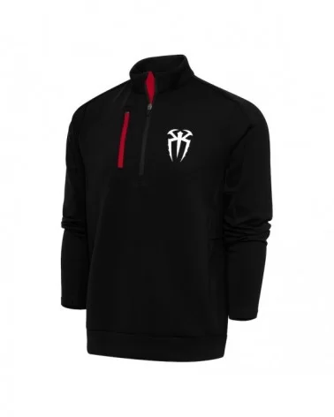 Men's Antigua Black/Red Roman Reigns Generation Quarter-Zip Pullover Top $19.20 Apparel