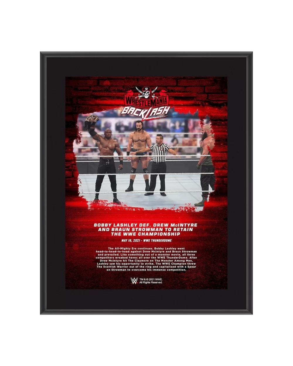 Bobby Lashley WWE Framed 10.5" x 13" 2021 WrestleMania Backlash Sublimated Collage $9.12 Collectibles