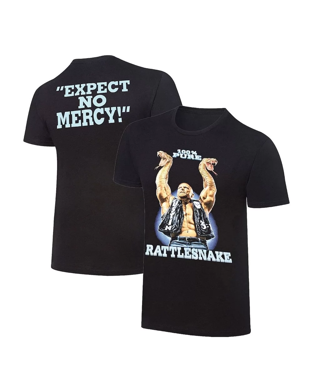 Men's Black "Stone Cold" Steve Austin Retro Rattlesnake T-Shirt $8.40 T-Shirts