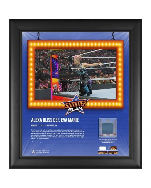 Alexa Bliss WWE Framed 15" x 17" 2021 SummerSlam Collage with a Piece of Match-Used Canvas - Limited Edition of 250 $19.04 Ho...