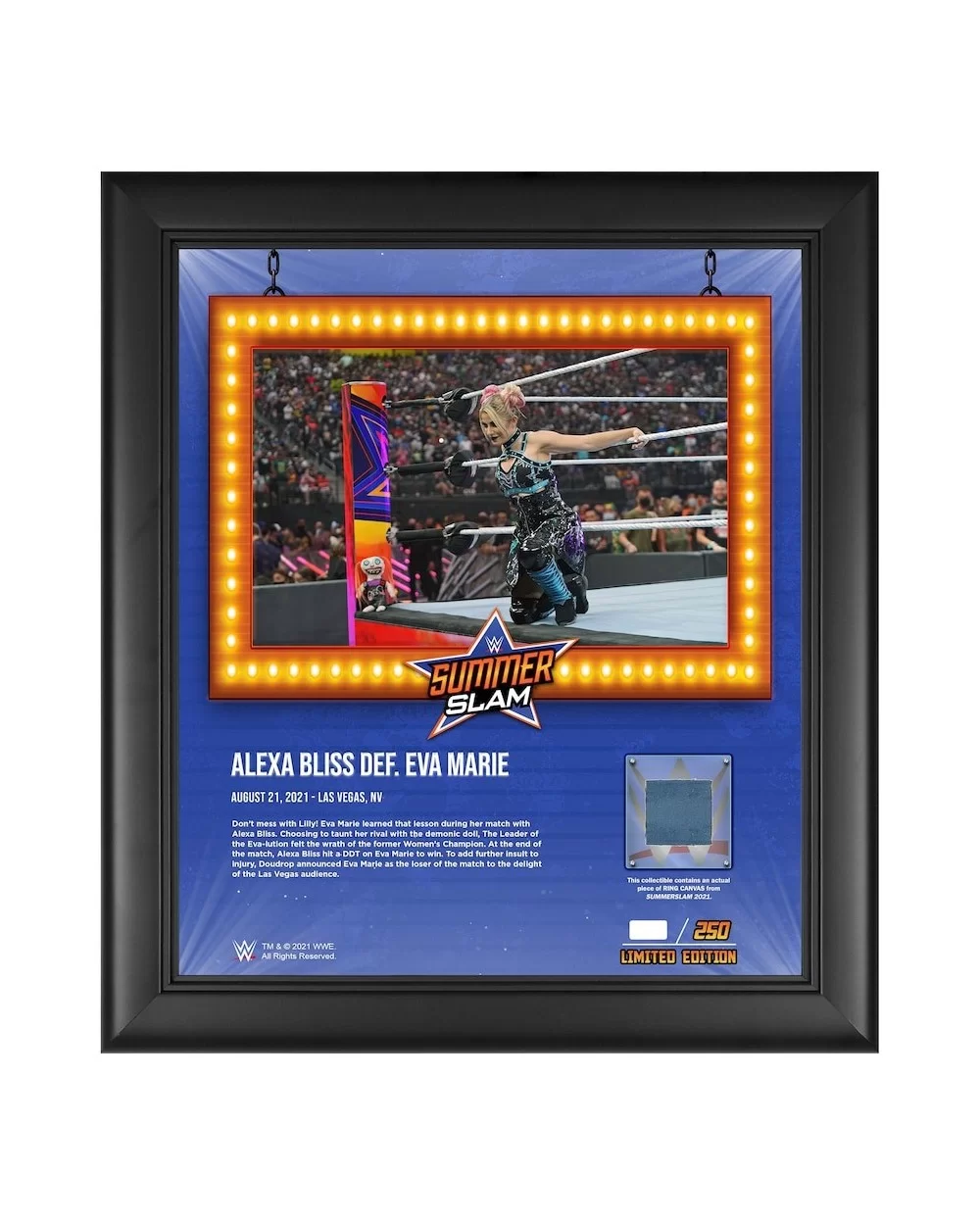 Alexa Bliss WWE Framed 15" x 17" 2021 SummerSlam Collage with a Piece of Match-Used Canvas - Limited Edition of 250 $19.04 Ho...