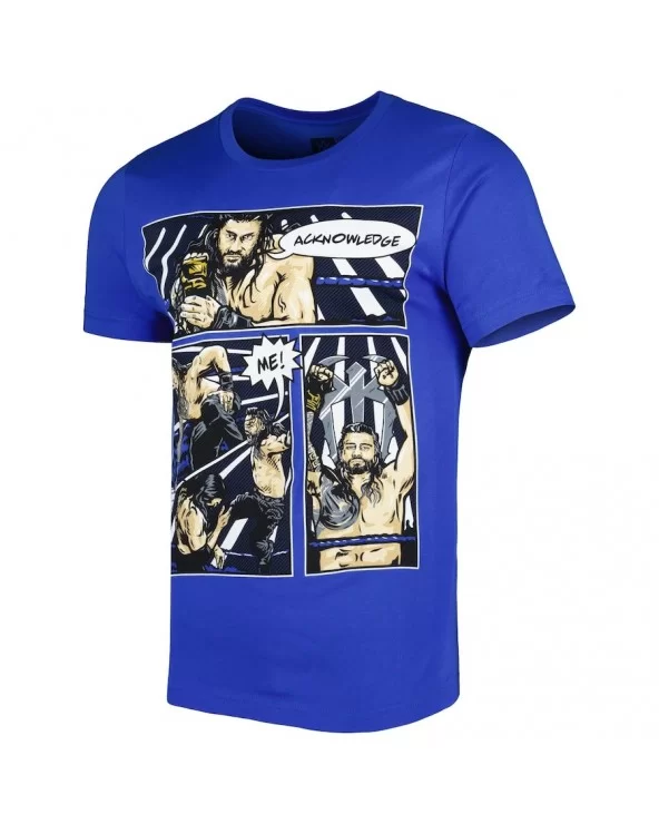 Men's Light Blue Roman Reigns Comic Graphic T-Shirt $9.60 T-Shirts