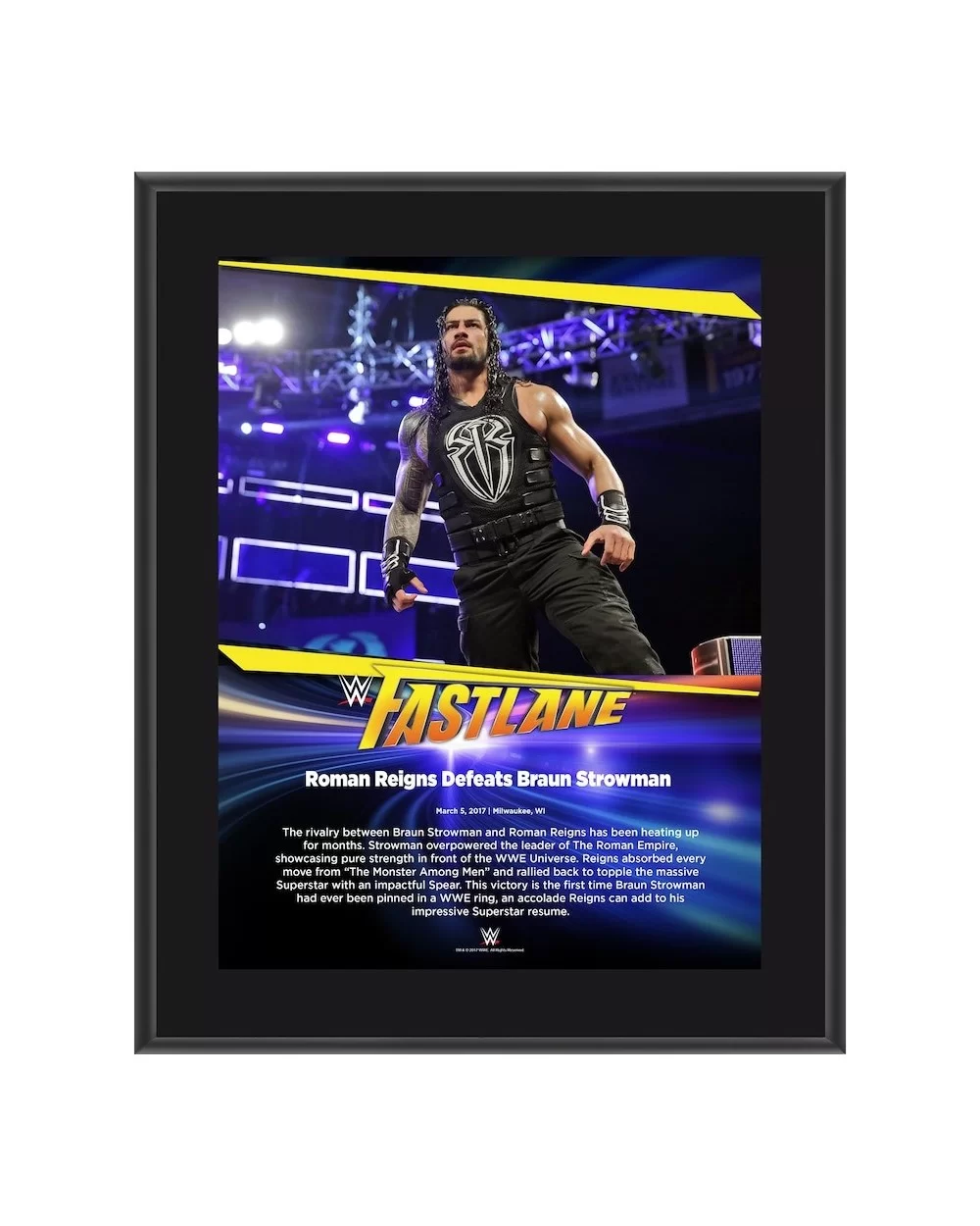 Roman Reigns 10.5" x 13" 2017 Fastlane Sublimated Plaque $10.80 Home & Office