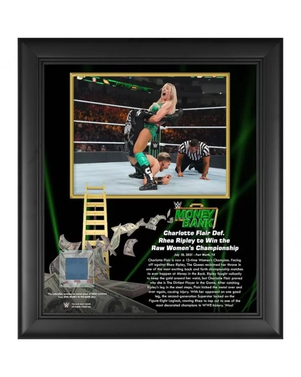Charlotte Flair Framed 15" x 17" 2021 Money In The Bank Collage with a Piece of Match-Used Canvas $21.28 Collectibles