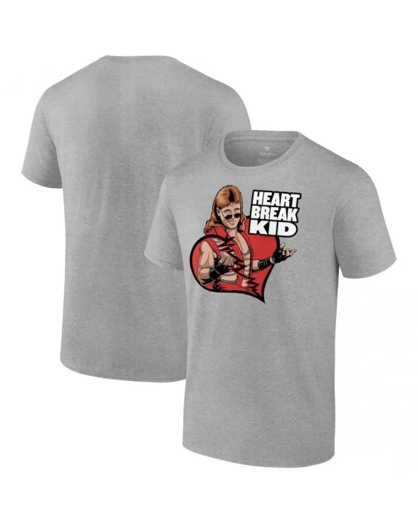 Men's Fanatics Branded Heather Gray Shawn Michaels Heart Break Kid Illustrated T-Shirt $7.68 T-Shirts
