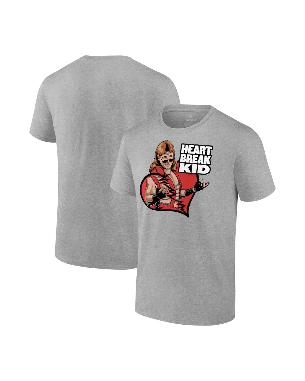 Men's Fanatics Branded Heather Gray Shawn Michaels Heart Break Kid Illustrated T-Shirt $7.68 T-Shirts