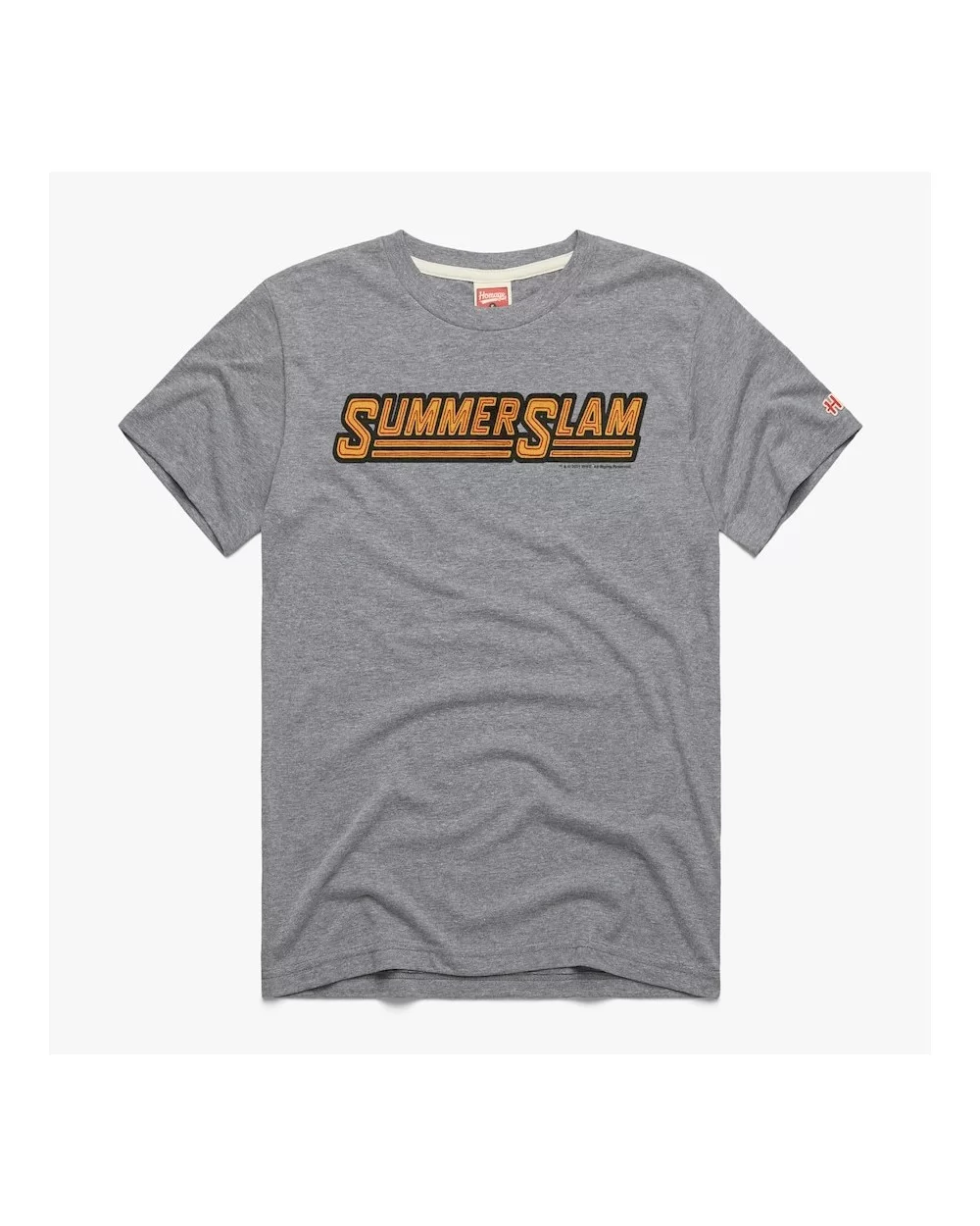 Men's Homage Heather Gray SummerSlam Retro Event Logo T-Shirt $9.52 T-Shirts