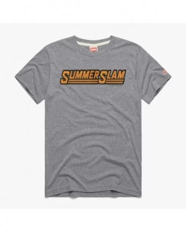 Men's Homage Heather Gray SummerSlam Retro Event Logo T-Shirt $9.52 T-Shirts