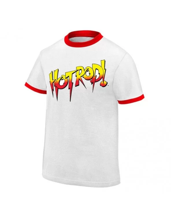 Men's White "Rowdy" Roddy Piper Hot Rod T-Shirt $11.76 T-Shirts