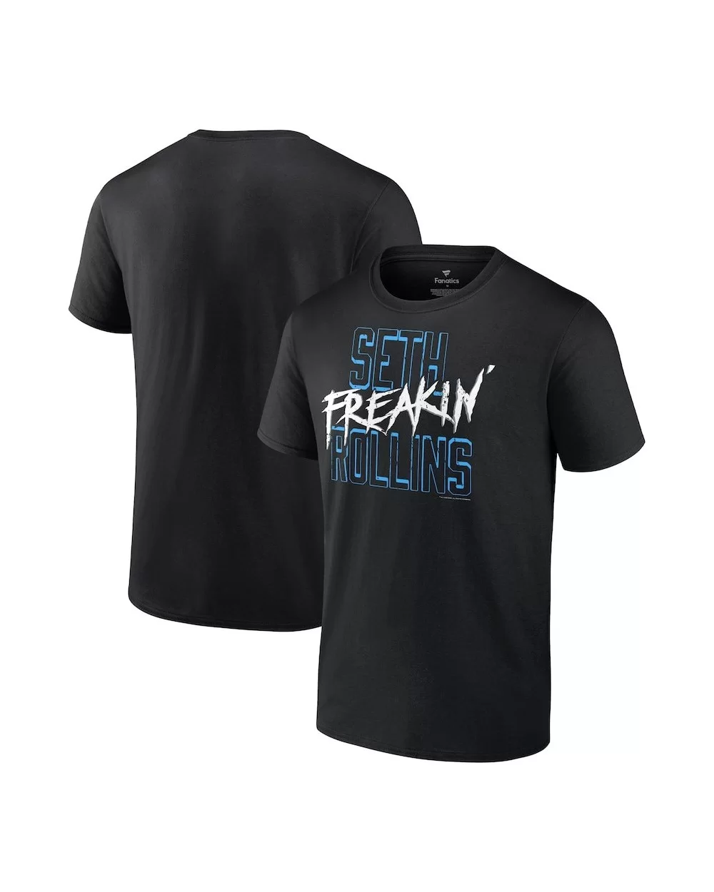 Men's Fanatics Branded Black Seth "Freakin" Rollins Blue Text T-Shirt $9.36 T-Shirts