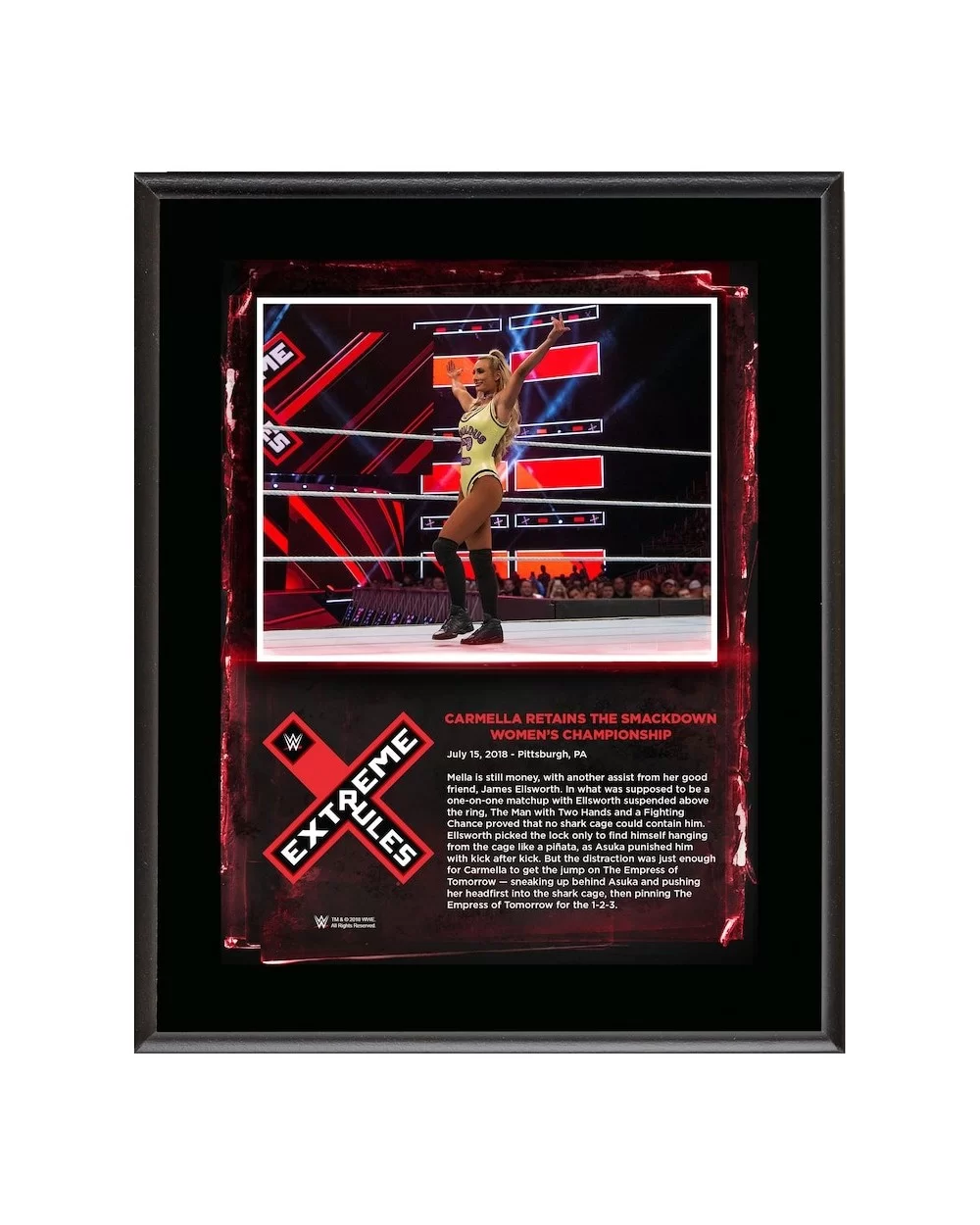 Carmella 10.5" x 13" 2018 Extreme Rules Sublimated Plaque $7.68 Home & Office