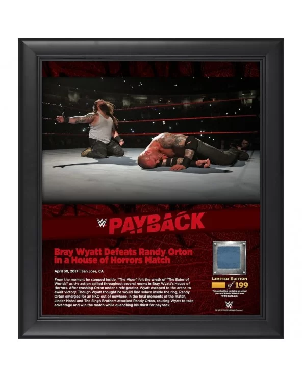 Bray Wyatt WWE 15" x 17" 2017 Payback Collage with a Piece of Match-Used Canvas - Limited Edition of 199 $22.96 Home & Office