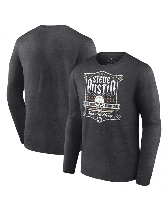 Men's Fanatics Branded Charcoal "Stone Cold" Steve Austin Expect No Mercy Long Sleeve T-Shirt $9.52 T-Shirts