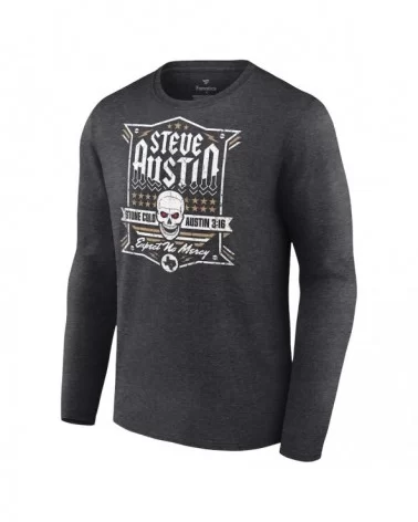 Men's Fanatics Branded Charcoal "Stone Cold" Steve Austin Expect No Mercy Long Sleeve T-Shirt $9.52 T-Shirts