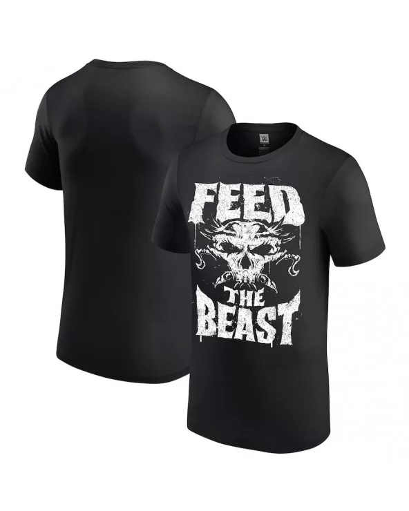 Men's Black Brock Lesnar Feed The Beast T-Shirt $9.36 T-Shirts