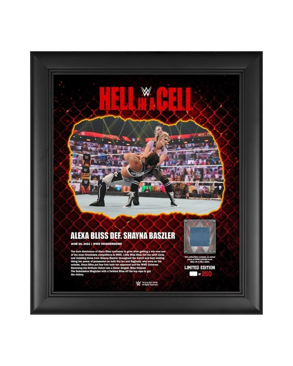 Alexa Bliss Framed 15" x 17" 2021 Hell In A Cell Collage with a Piece of Match-Used Canvas - Limited Edition of 250 $22.96 Co...