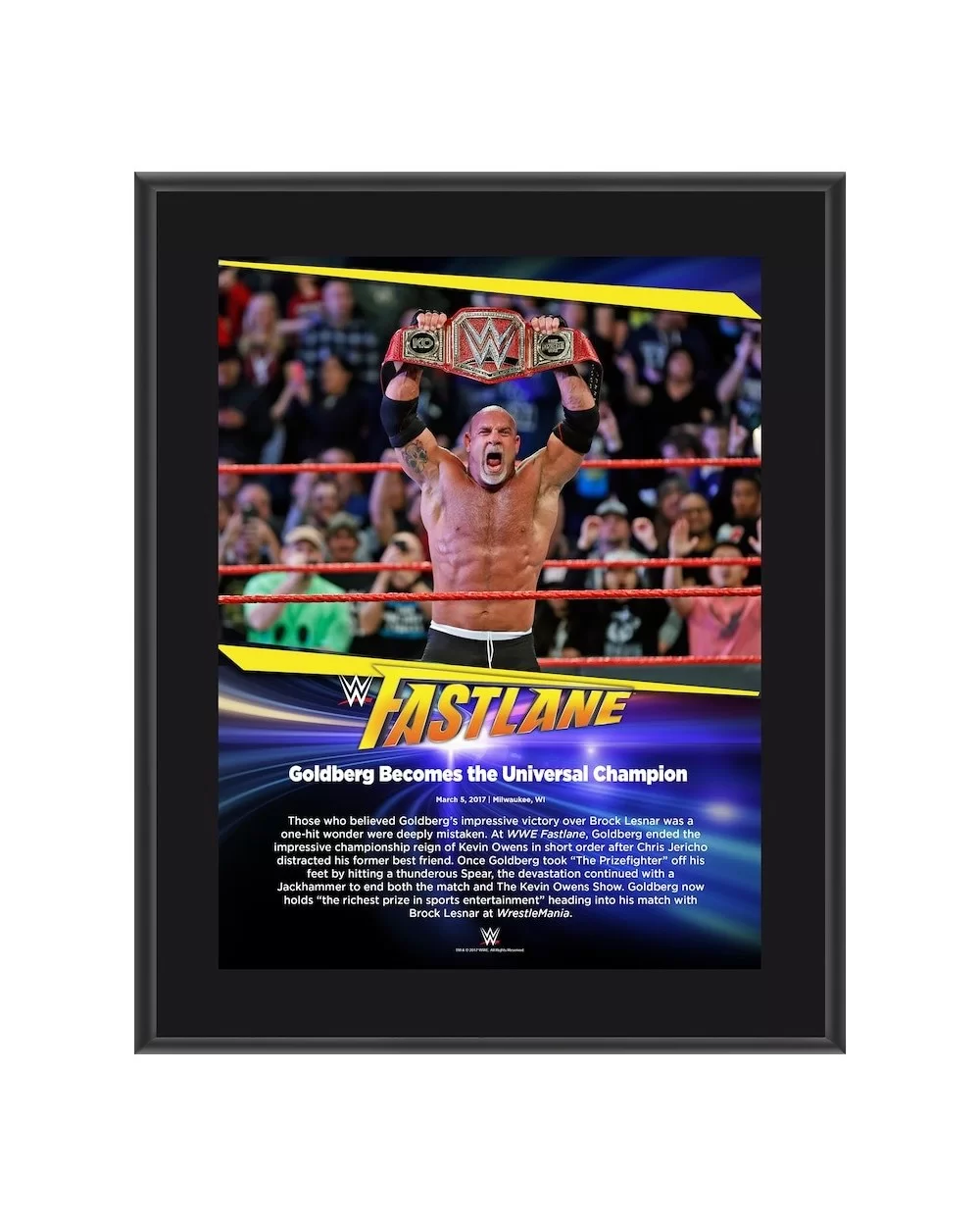 Goldberg 10.5" x 13" 2017 Fastlane Sublimated Plaque $7.44 Collectibles