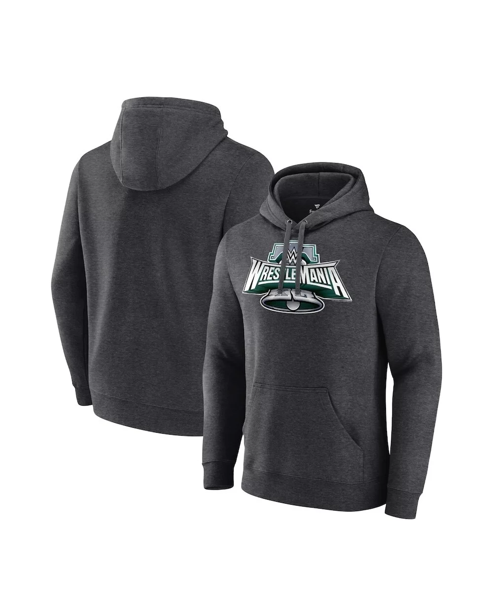 Men's Fanatics Branded Charcoal WrestleMania 40 Logo Pullover Hoodie $16.80 Apparel