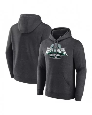 Men's Fanatics Branded Charcoal WrestleMania 40 Logo Pullover Hoodie $16.80 Apparel