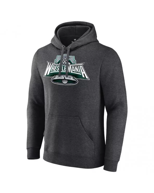 Men's Fanatics Branded Charcoal WrestleMania 40 Logo Pullover Hoodie $16.80 Apparel