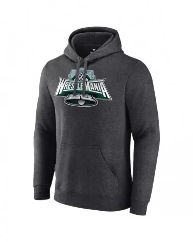 Men's Fanatics Branded Charcoal WrestleMania 40 Logo Pullover Hoodie $16.80 Apparel