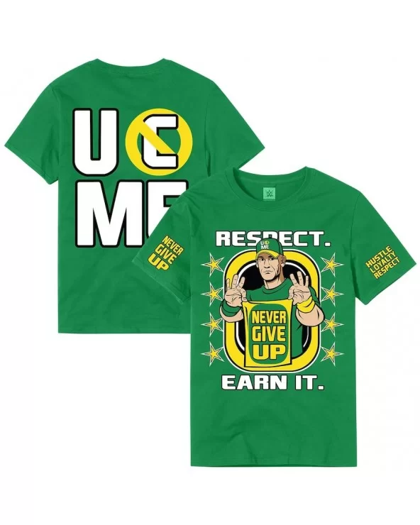 Men's Kelly Green John Cena Earn The Day T-Shirt $12.00 T-Shirts