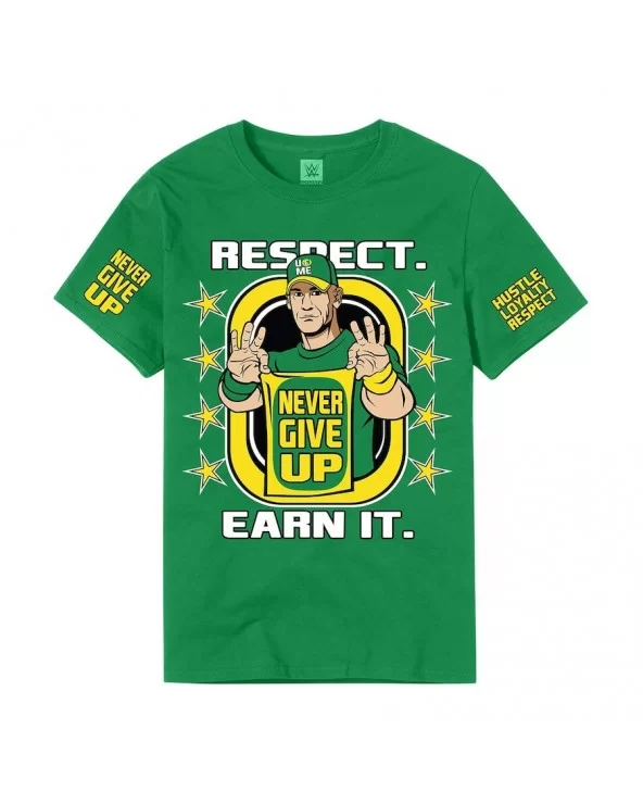 Men's Kelly Green John Cena Earn The Day T-Shirt $12.00 T-Shirts