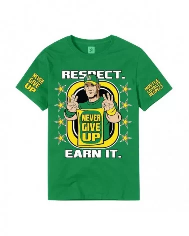 Men's Kelly Green John Cena Earn The Day T-Shirt $12.00 T-Shirts