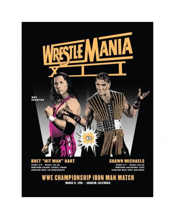 Fathead Bret "Hit Man" Hart vs. Shawn Michaels WrestleMania XII Removable Poster Decal $16.80 Home & Office