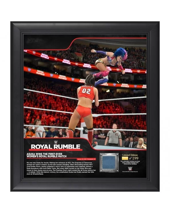 Asuka Framed 15" x 17" 2018 Royal Rumble Collage with a Piece of Match-Used Canvas - Limited Edition of 199 $27.44 Collectibles