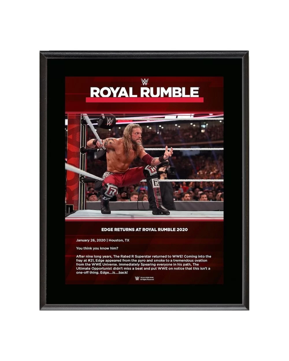 Edge Framed 10.5" x 13" 2020 Royal Rumble Sublimated Plaque $8.16 Collectibles