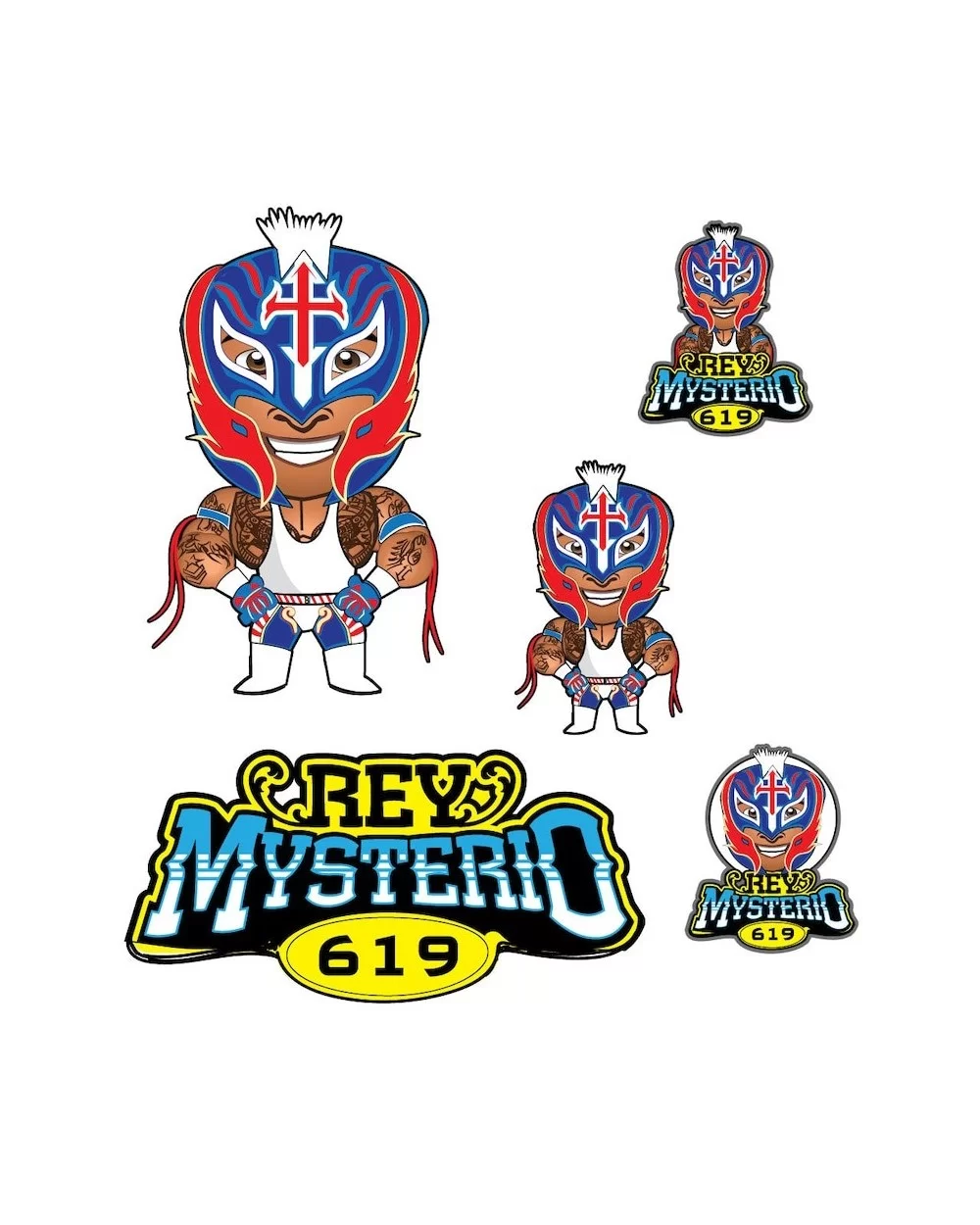 Fathead Rey Mysterio Five-Piece Removable Mini Decal Set $12.00 Home & Office