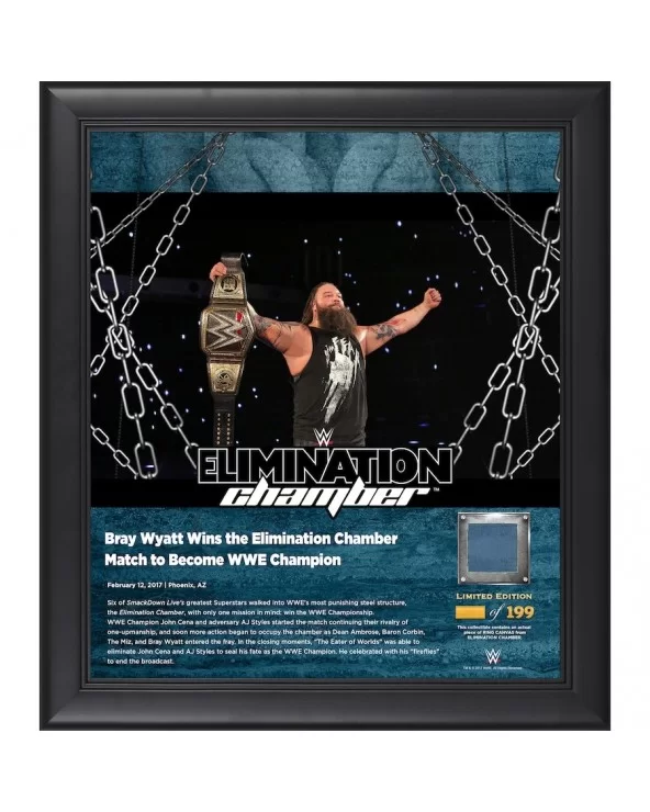 Bray Wyatt Framed 15" x 17" 2017 Elimination Chamber Collage with a Piece of Match-Used Canvas - Limited Edition of 199 $17.3...