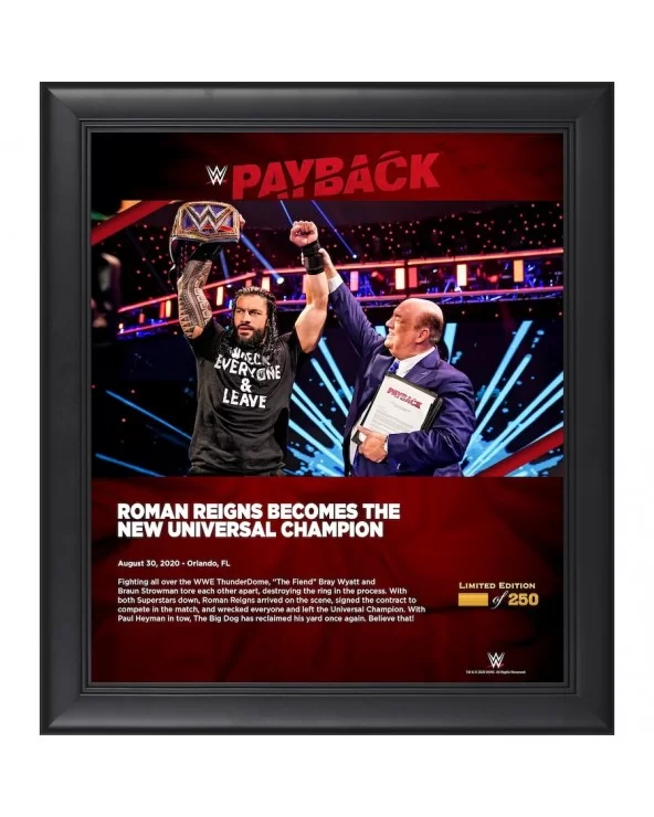 Roman Reigns WWE Framed 15" x 17" 2020 Payback Collage - Limited Edition of 250 $24.08 Collectibles