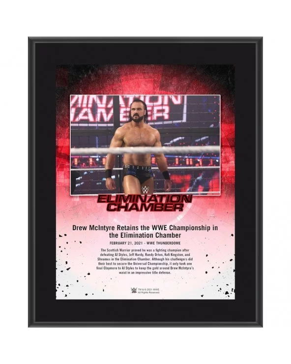 Drew McIntyre WWE Framed 10.5" x 13" 2021 Elimination Chamber Sublimated Collage $10.80 Home & Office