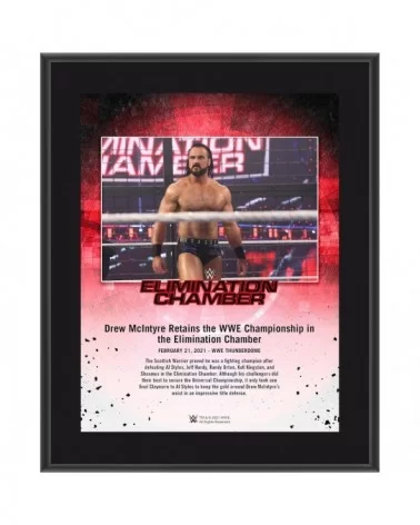 Drew McIntyre WWE Framed 10.5" x 13" 2021 Elimination Chamber Sublimated Collage $10.80 Home & Office